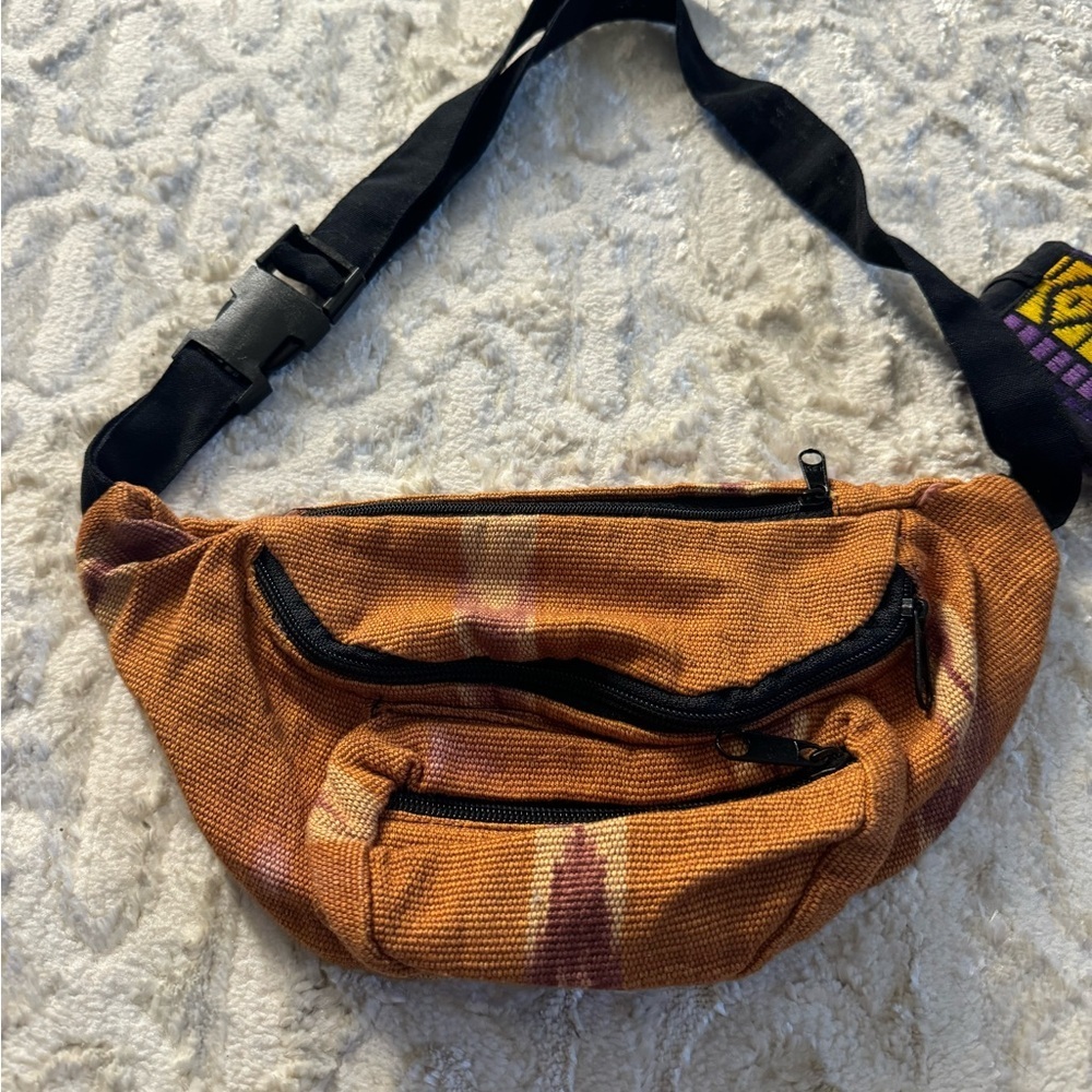Vintage Colorful Patterned Wallet and Brown Waist Bag ( Fanny pack) - Picture 4 of 4